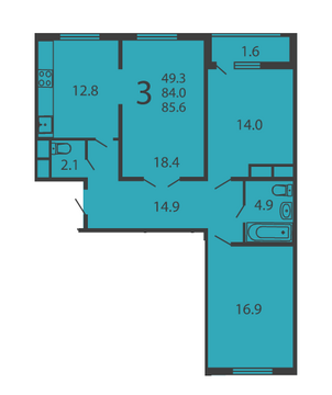 Москва, 3-х комнатная квартира, ул. Производственная д.6 корп.5, 8187786 руб.