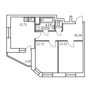 Скрылья, 2-х комнатная квартира, Пушкина д.2, 2443690 руб.