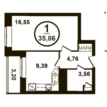 Москва, 1-но комнатная квартира, ул. Петра Алексеева д.12а корп.3, 5835856 руб.