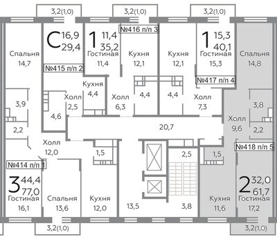 Видное, 2-х комнатная квартира, б-р Зеленые Аллеи д., 4254801 руб.