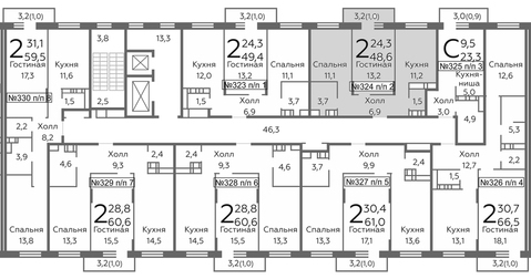 Видное, 2-х комнатная квартира, б-р Зеленые Аллеи д., 3670077 руб.