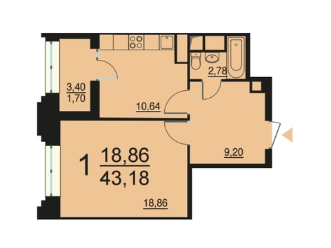 Москва, 1-но комнатная квартира, ул. Берзарина д.28, 8575548 руб.