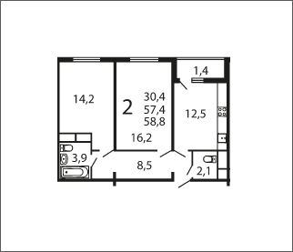 Москва, 2-х комнатная квартира, ул. Производственная д.6 корп.6, 6315026 руб.