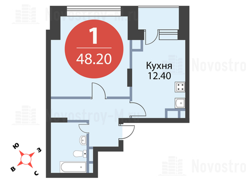 Павловская Слобода, 1-но комнатная квартира, ул. Красная д.д. 9, корп. 56, 4304260 руб.