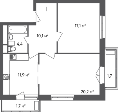 Москва, 2-х комнатная квартира, ул. Вешняковская д.18Г, 11514360 руб.