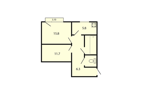 Томилино, 2-х комнатная квартира, ул. Гоголя д.40, 3300000 руб.