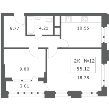 Раздоры, 2-х комнатная квартира, КП Береста д., 4493356 руб.