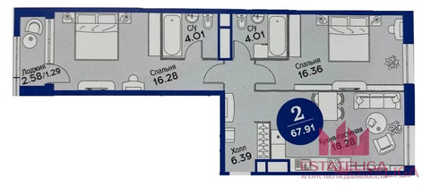 Москва, 2-х комнатная квартира, ул. Новоалексеевская д.16к2, 29000000 руб.