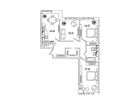 Москва, 3-х комнатная квартира, Рязанский пр-кт. д.2, 12544462 руб.