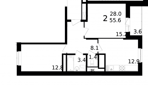 Мытищи, 2-х комнатная квартира, ул. Колпакова д.44 корп.32, 4575965 руб.