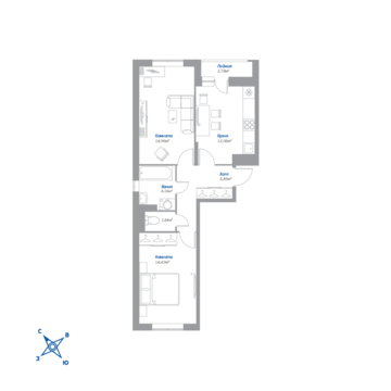 Томилино, 2-х комнатная квартира, ЖК Томилино д., 3440380 руб.