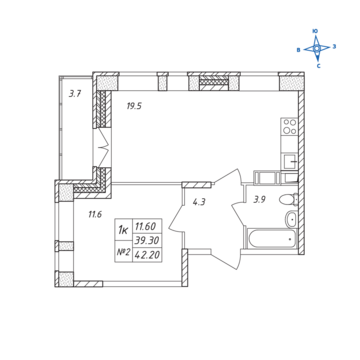 Люберцы, 1-но комнатная квартира, ул. Барыкина д., 3914472 руб.