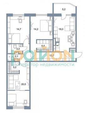 Голубое, 3-х комнатная квартира, Тверецкий проезд д.19, 9294080 руб.