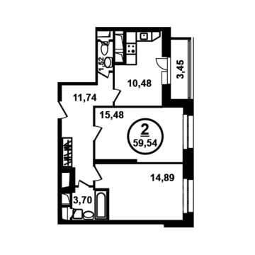 Москва, 2-х комнатная квартира, ул. Петра Алексеева д.12а корп.4, 9020310 руб.