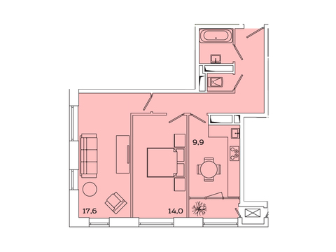 Москва, 2-х комнатная квартира, Рязанский пр-кт. д.2, 9395100 руб.