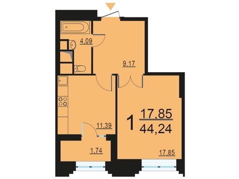 Москва, 1-но комнатная квартира, ул. Берзарина д.28, 9007264 руб.