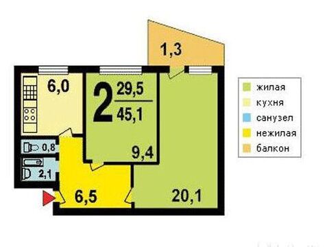 Москва, 2-х комнатная квартира, Шокальского пр-д. д.д. 34, 5900000 руб.