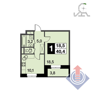 Развилка, 1-но комнатная квартира,  д., 4080400 руб.