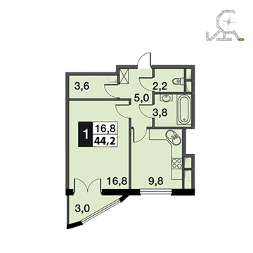 Развилка, 1-но комнатная квартира,  д., 4276350 руб.