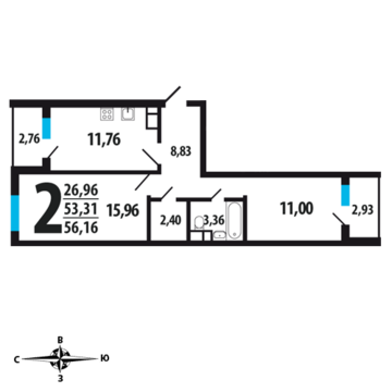 Москва, 2-х комнатная квартира, Нововатутинский пр. д., 4970160 руб.