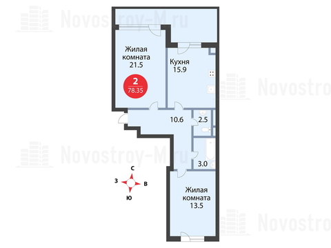 Павловская Слобода, 2-х комнатная квартира, ул. Красная д.д. 9, корп. 51, 8234585 руб.