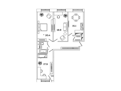 Москва, 3-х комнатная квартира, Рязанский пр-кт. д.2, 14259537 руб.