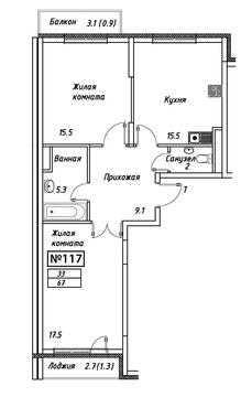 Троицк, 2-х комнатная квартира, ул. Промышленная д., 6189000 руб.