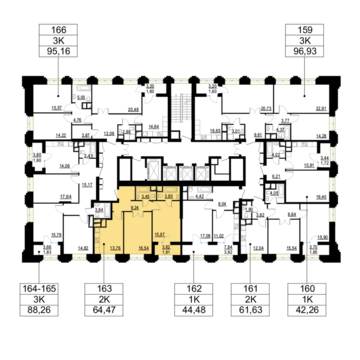 Москва, 2-х комнатная квартира, ул. Берзарина д.д. 28, корп. 1, 13903290 руб.