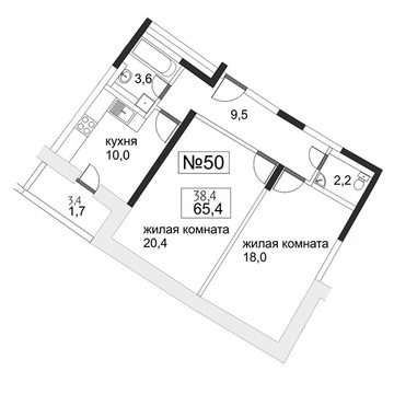 Троицк, 2-х комнатная квартира, ул. Промышленная д., 5794426 руб.