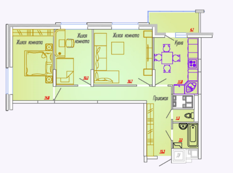 Мытищи, 3-х комнатная квартира, Ярославское ш. д.73, 5546250 руб.