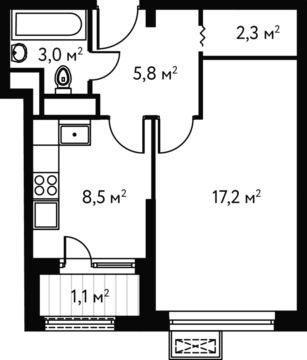 Москва, 1-но комнатная квартира, ул. Абрамцевская д.10, 6443000 руб.