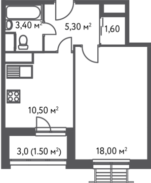 Москва, 1-но комнатная квартира, С.Ковалевской д.20, 6157840 руб.