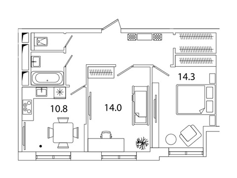 Москва, 2-х комнатная квартира, Рязанский пр-кт. д.2, 8129968 руб.