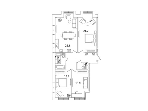 Москва, 3-х комнатная квартира, Рязанский пр-кт. д.2, 14285070 руб.