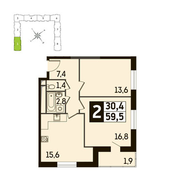 Путилково, 2-х комнатная квартира,  д., 5999980 руб.