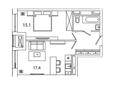 Москва, 1-но комнатная квартира, Рязанский пр-кт. д.2, 7850351 руб.