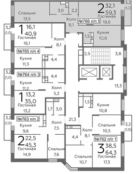 Видное, 2-х комнатная квартира, б-р Зеленые Аллеи д., 4633998 руб.