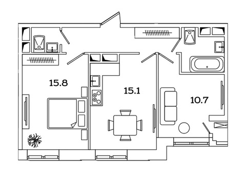 Москва, 2-х комнатная квартира, Рязанский пр-кт. д.2, 8779443 руб.