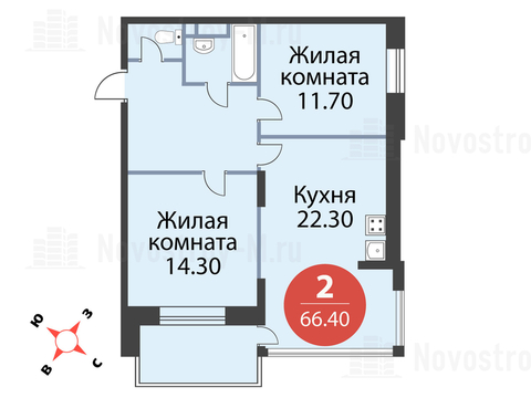 Павловская Слобода, 2-х комнатная квартира, ул. Красная д.д. 9, корп. 69, 6626721 руб.