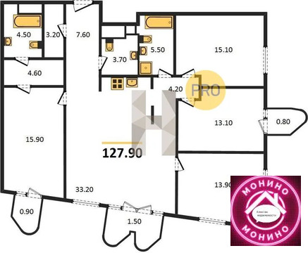 Москва, 4-х комнатная квартира, ул. Сельскохозяйственная д.д. 26/2/2, 69905500 руб.
