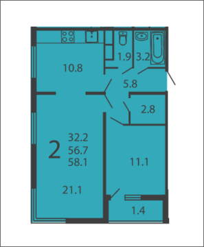 Москва, 2-х комнатная квартира, ул. Производственная д.6 корп.5, 6516599 руб.