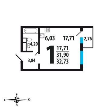 Москва, 1-но комнатная квартира, Нововатутинский пр. д., 3027525 руб.