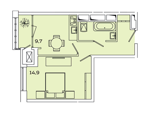 Москва, 1-но комнатная квартира, Рязанский пр-кт. д.2, 7102035 руб.