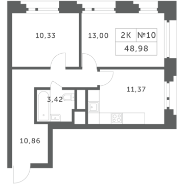 Раздоры, 2-х комнатная квартира, КП Береста д., 4657998 руб.