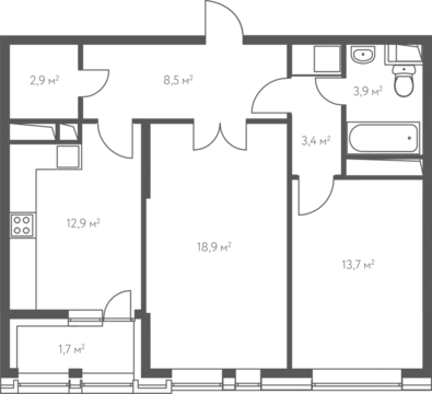 Москва, 2-х комнатная квартира, 1-Й Нагатинский проезд д.14, 14593555 руб.