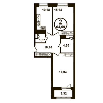 Москва, 2-х комнатная квартира, ул. Петра Алексеева д.12а корп.1, 9794713 руб.