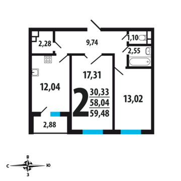 Москва, 2-х комнатная квартира, Нововатутинский пр. д., 5382940 руб.