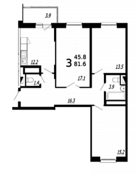 Мытищи, 3-х комнатная квартира, ул. Колпакова д.44 корп.33, 7194167 руб.