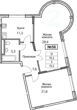 Троицк, 2-х комнатная квартира, ул. Промышленная д., 7272811 руб.
