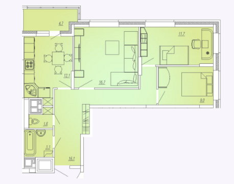 Мытищи, 3-х комнатная квартира, Ярославское ш. д.73, 5494800 руб.